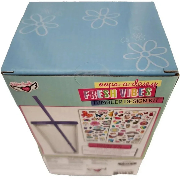 New Fashion Angels Fresh Vibes DIY Sticker Tumbler BPA Free Oops a Daisy - Picture 9 of 10